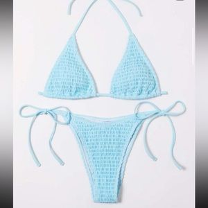 Blue string bikini